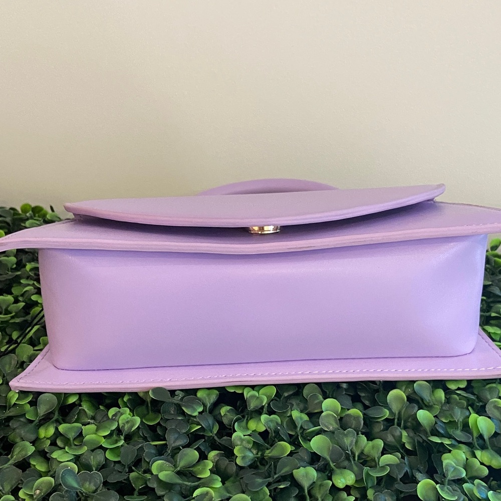 Olga Berg Lilac Top-Handle Mini Bag with Gold Hardware - Picture 4 of 7